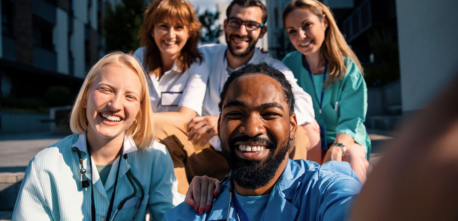 Group of healthcare professionals smiling