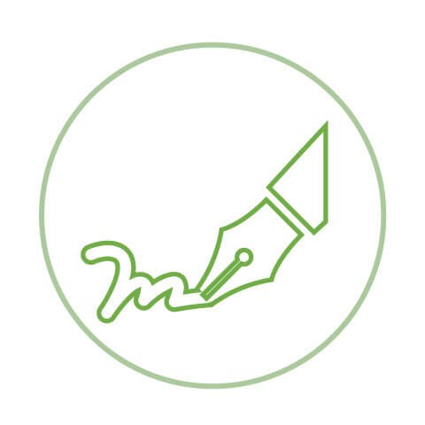 Feedback and Evaluation icon as a fountain pen