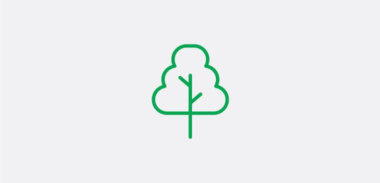 CO2 icon. Environment tree graphic.